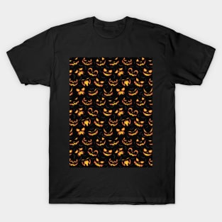 Halloween Pumpkins Creepy faces Art T-Shirt